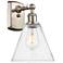 Berkshire Glass 8" LED Sconce - Nickel Finish - Seedy Shade
