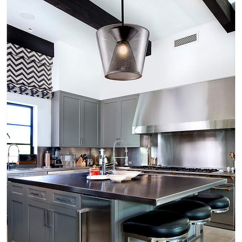 Image 5 Berlin 19 1/2" Wide Gun Metal LED Pendant Light more views
