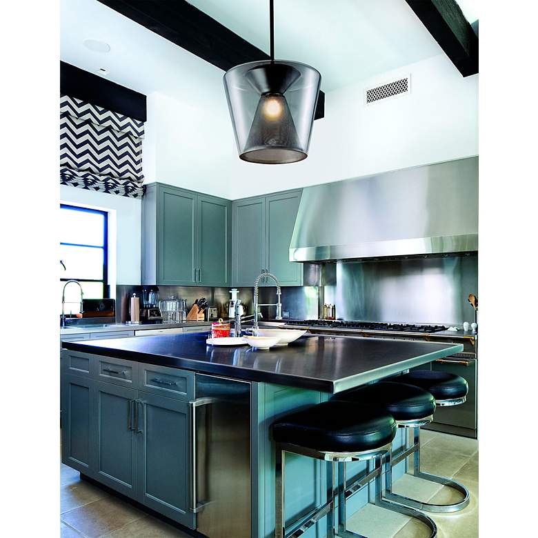 Image 6 Berlin 19 1/2" Wide Gun Metal LED Pendant Light more views