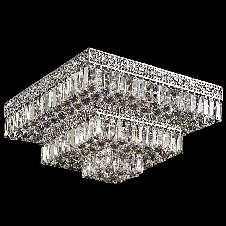 Image 1 Berlin 21" Square Flush Mount Crystal Ceiling Light