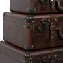 Thumbnail3 of Berlin 23"W Dark Brown Faux Leather Nesting Trunks Set of 3 more views
