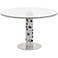 Berlin Clear Glass and Stainless Steel Round Dining Table