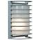 Bermuda 10.5" High Satin Outdoor Wall Light w/ Ribbed Frosted Glass Sh