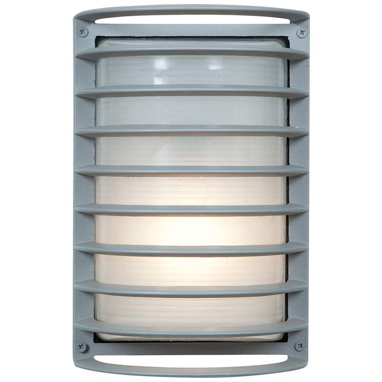 Image 1 Bermuda 10 1/2" High Satin Bulkhead LED Outdoor Wall Light