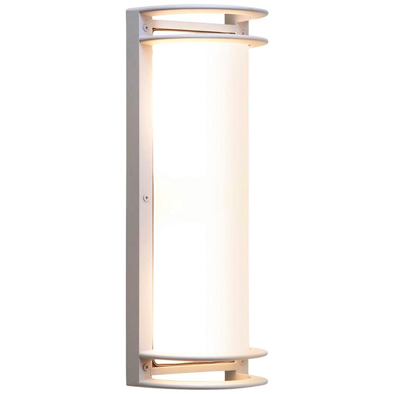 Image 1 Bermuda 16 3/4 inch High Satin Bulkhead LED Outdoor Wall Light