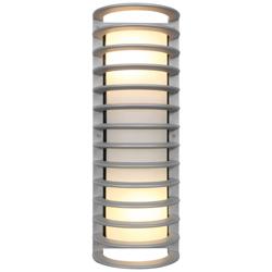 Bermuda 16 3/4&quot;H Satin LED Outdoor Wall Light w/ Cage Shade
