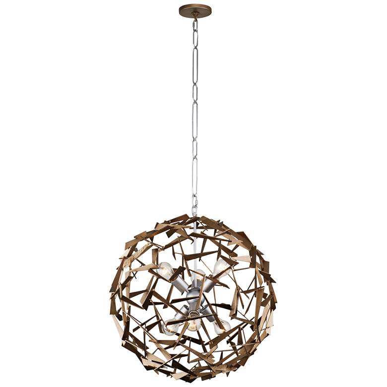 Image 1 Bermuda 24" Wide Silver and Champagne Mist 6-Light Pendant