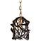 Bermuda 8" Wide Antique Gold with Rustic Bronze Mini Pendant