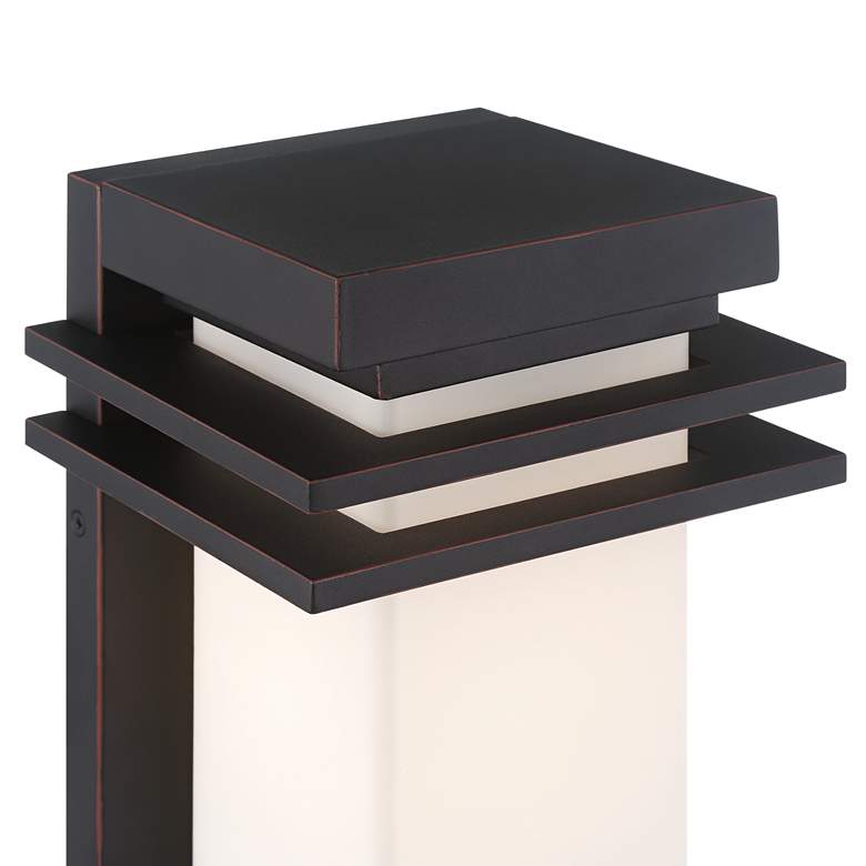 Image 3 Bernadine 12" High Black and White Glass Outdoor Wall Light more views