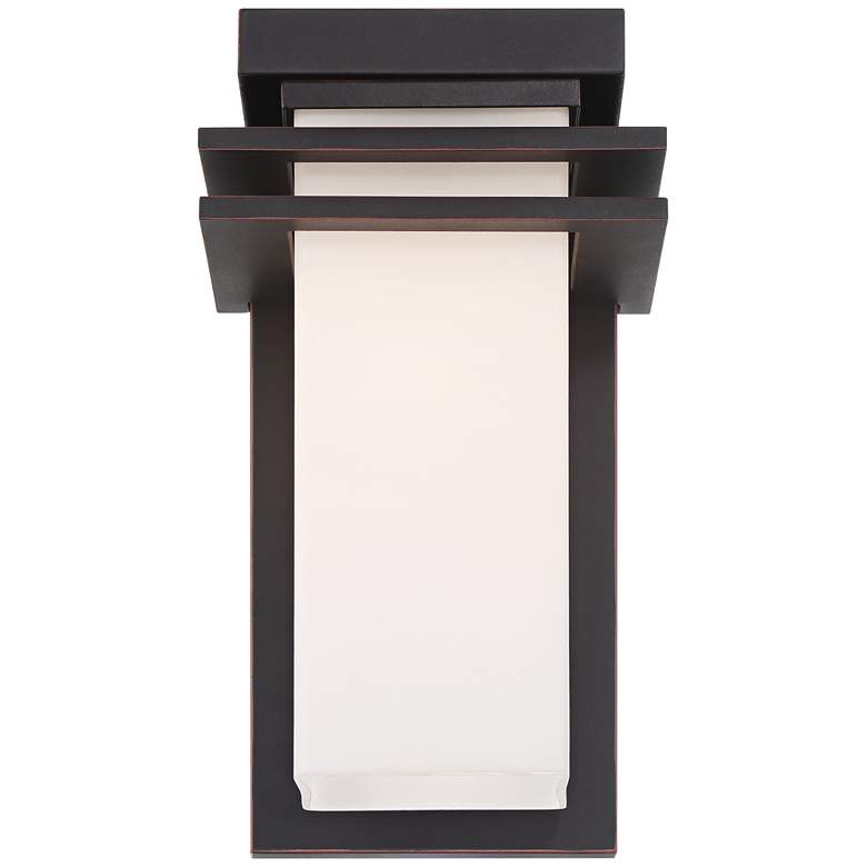 Image 5 Bernadine 12" High Black and White Glass Outdoor Wall Light more views