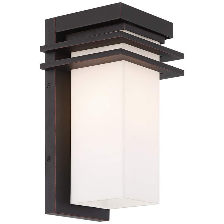 Image 6 Bernadine 12" High Black and White Glass Outdoor Wall Light more views