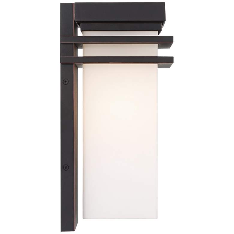 Image 7 Bernadine 12" High Black and White Glass Outdoor Wall Light more views