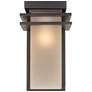 Bernadine 12" High Bronze and Amber Glass Outdoor Wall Light