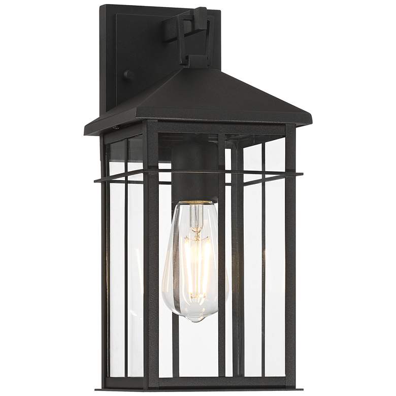 Image 2 Bernal 13 1/2" High Sand Black Outdoor Wall Light
