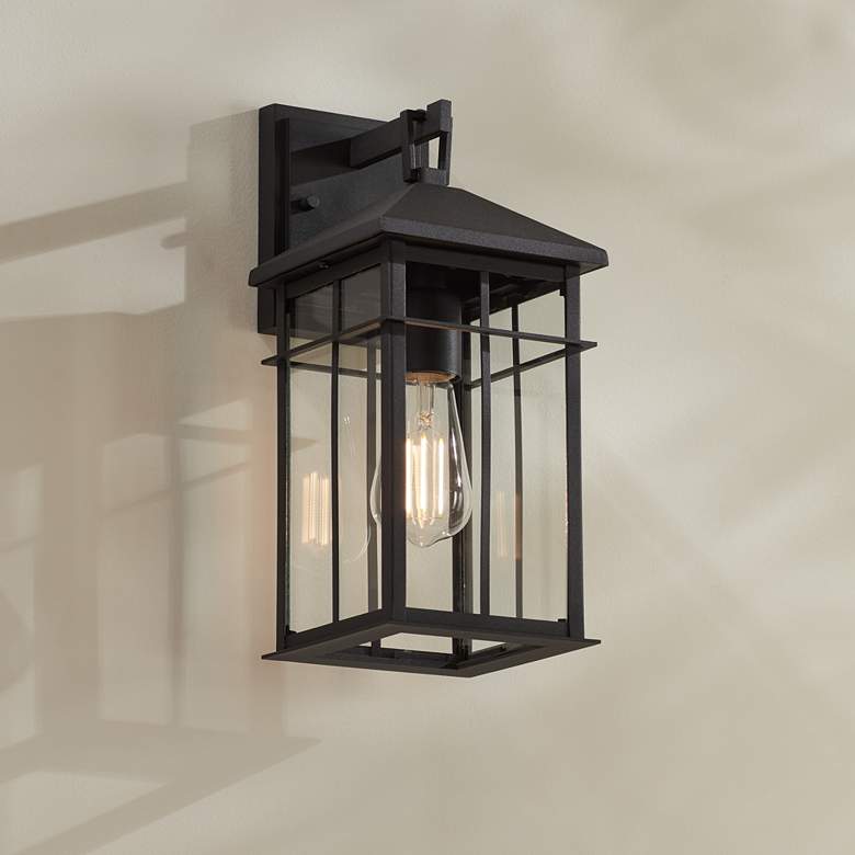 Image 1 Bernal 13 1/2" High Sand Black Outdoor Wall Light