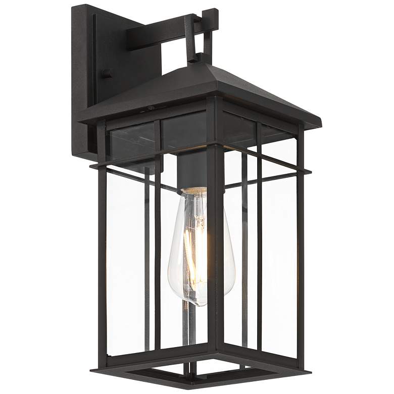 Image 7 Bernal 13 1/2" High Sand Black Outdoor Wall Light more views
