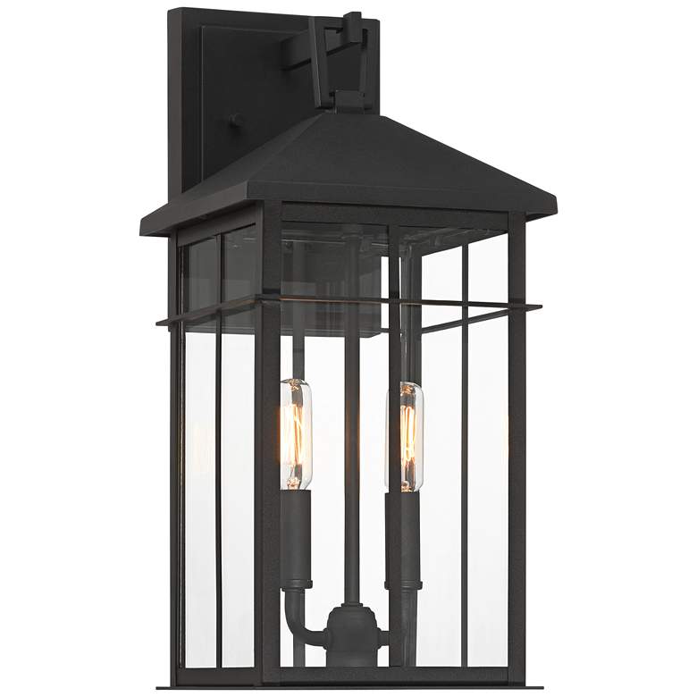 Image 1 Bernal 17 1/2" High Sand Black 2-Light Outdoor Wall Light