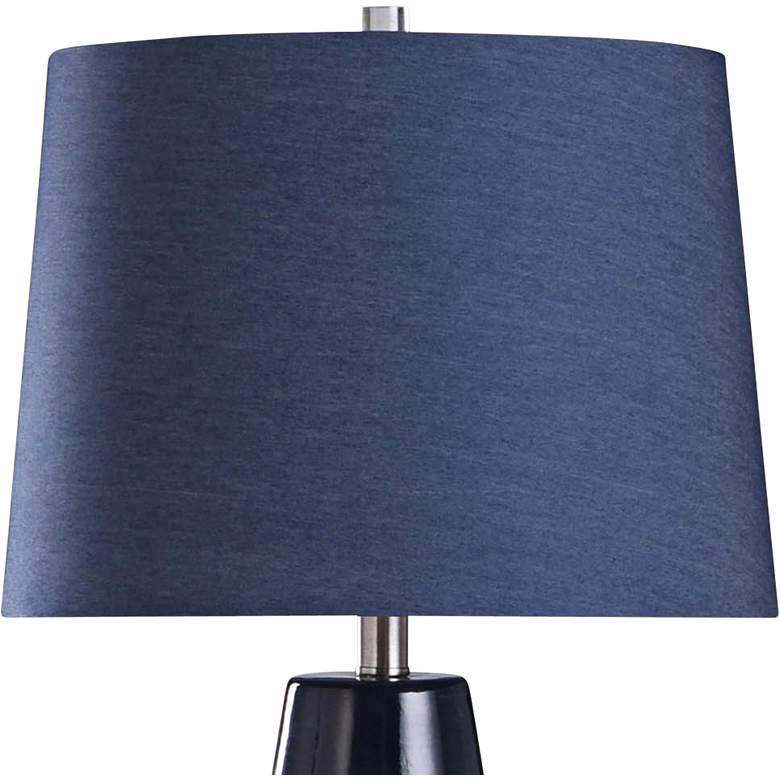 Image 2 Berni 30 inch Textured Black and Light Gray Ceramic Table Lamp more views