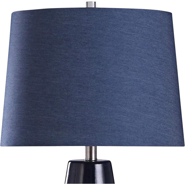 Image 2 Berni 30" Textured Black and Light Gray Ceramic Table Lamp more views