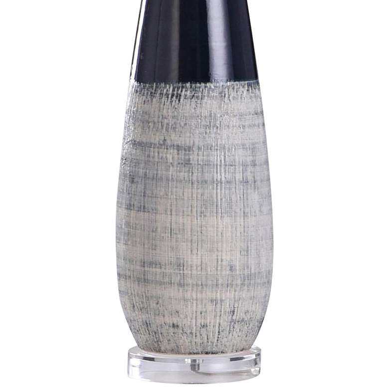 Image 3 Berni 30" Textured Black and Light Gray Ceramic Table Lamp more views