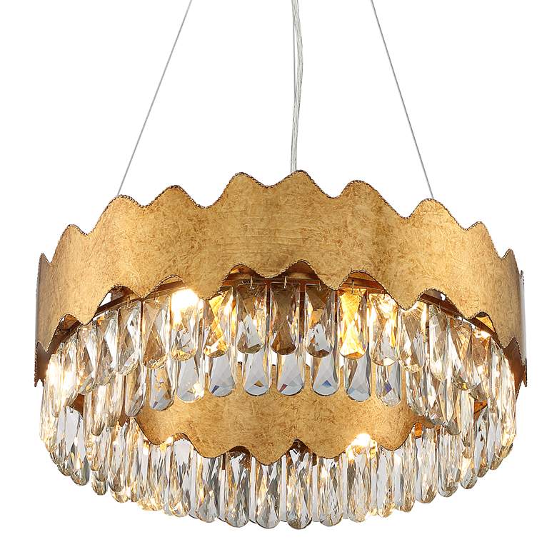 Bernice 19 3/4&quot; Wide Gold and Crystal LED Pendant by Inspire Me Home more views