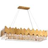 Bernice 36&quot; Wide Gold and Crystal LED Island Pendant