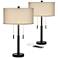 Bernie Industrial Bronze Table Lamps with USB Set of 2
