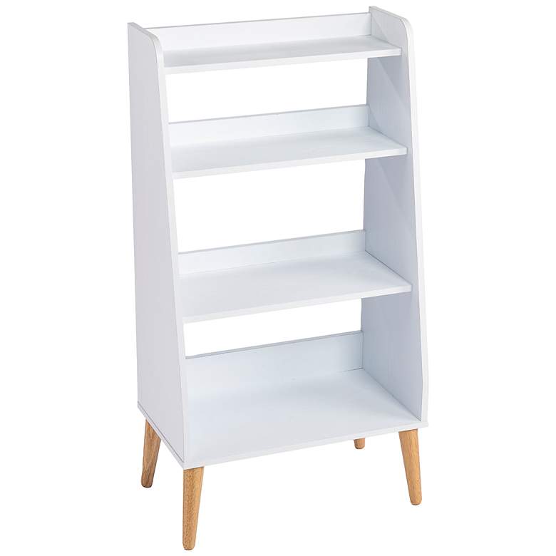 Image 2 Berritza 23 3/4" Wide White Wood Modern 4-Shelf Bookshelf