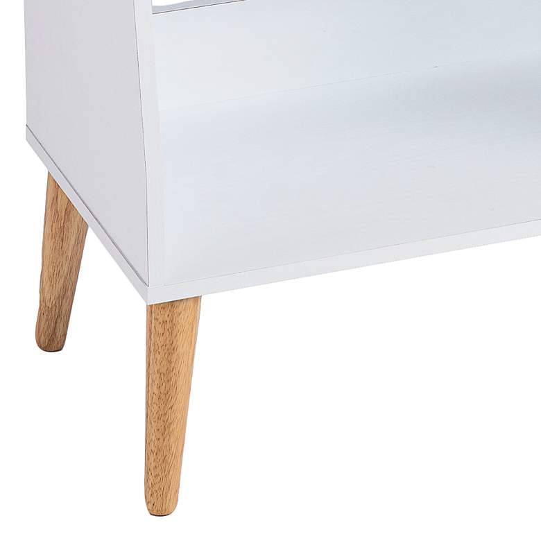 Image 4 Berritza 23 3/4" Wide White Wood Modern 4-Shelf Bookshelf more views