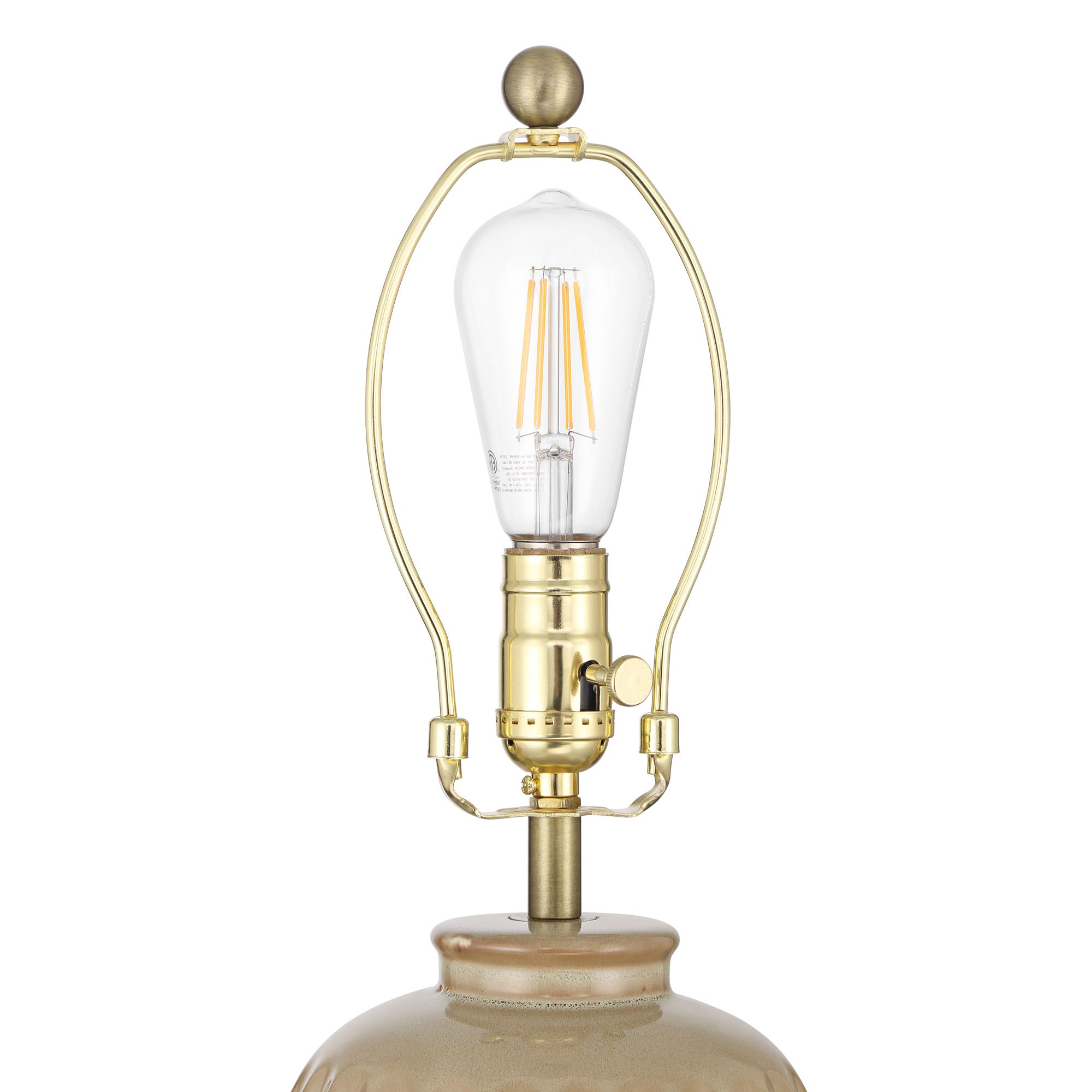 Image 6 Bertha 21" High Multi-Tone Beige Glaze Ribbed Ceramic Table Lamp more views