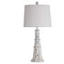 Berwyn Light House Table Lamp - Distressed White - Oatmeal Shade