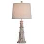 Thumbnail3 of Berwyn Light House Table Lamp - Distressed White - Oatmeal Shade more views