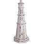 Thumbnail4 of Berwyn Light House Table Lamp - Distressed White - Oatmeal Shade more views
