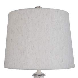 Image5 of Berwyn Light House Table Lamp - Distressed White - Oatmeal Shade more views