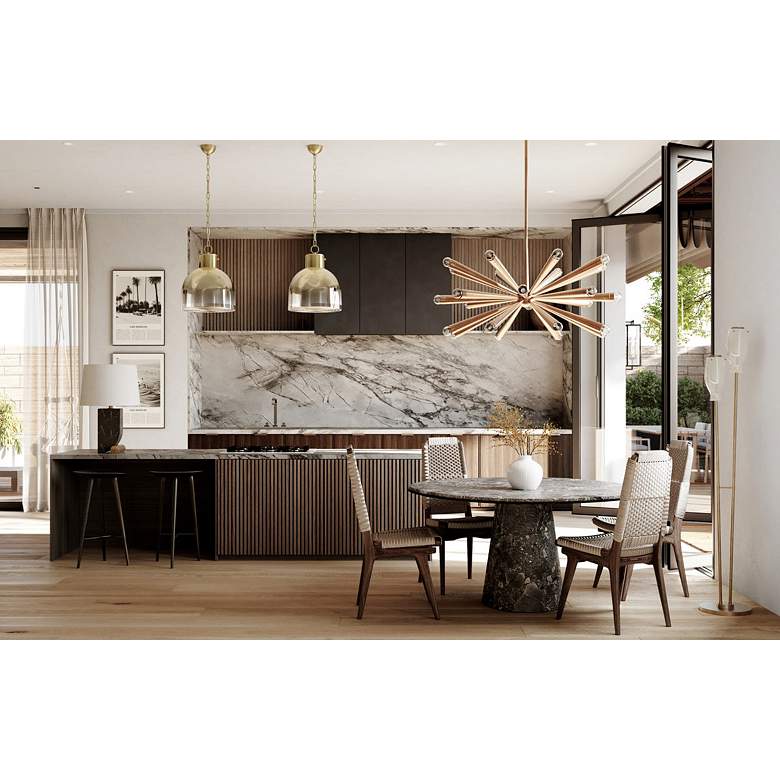 Image 2 Beryl 15 3/4" Wide Patina Brass Pendant Light more views