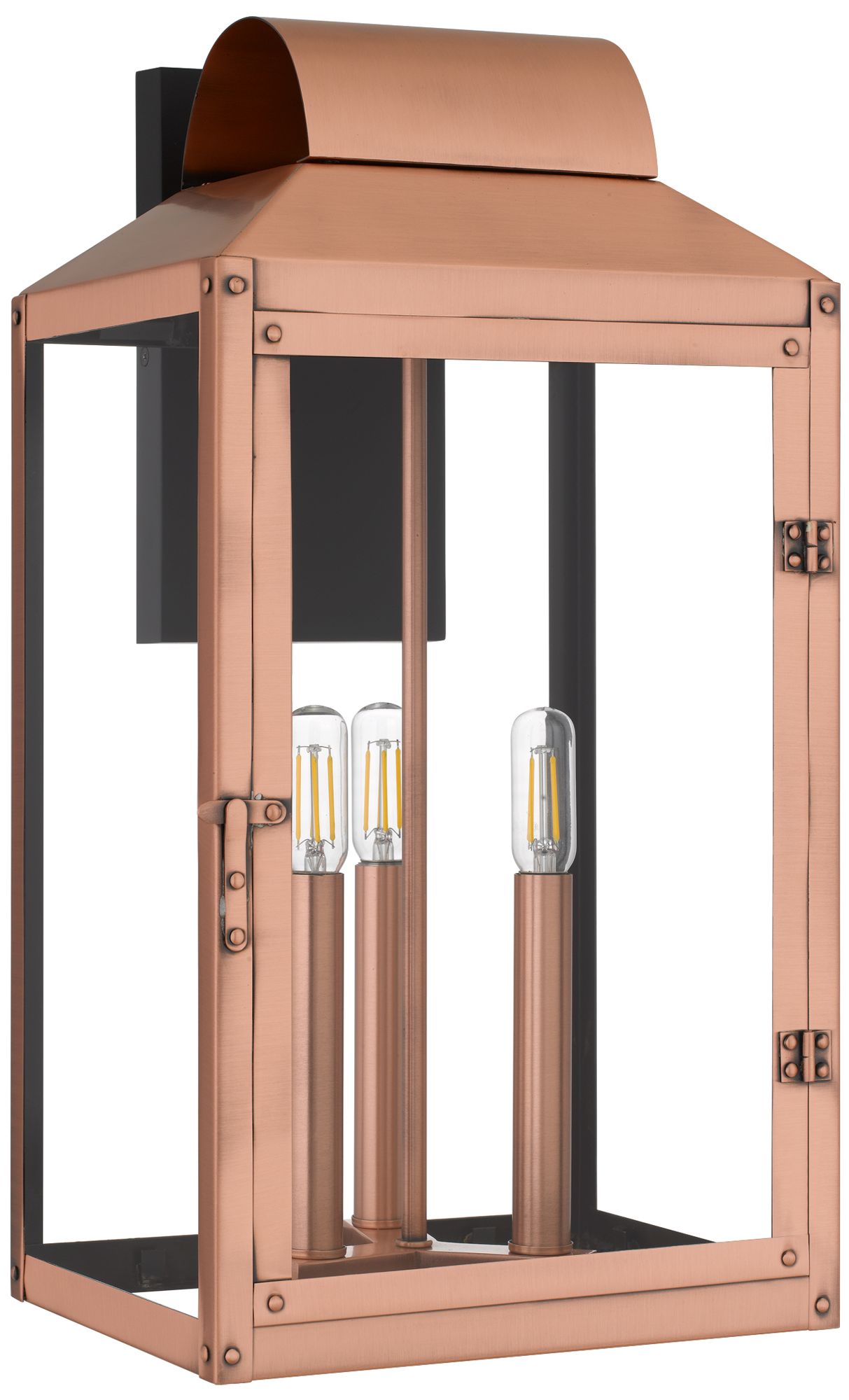 Image 3 Beryn 3-Light Aged Copper Outdoor Wall Lantern more views