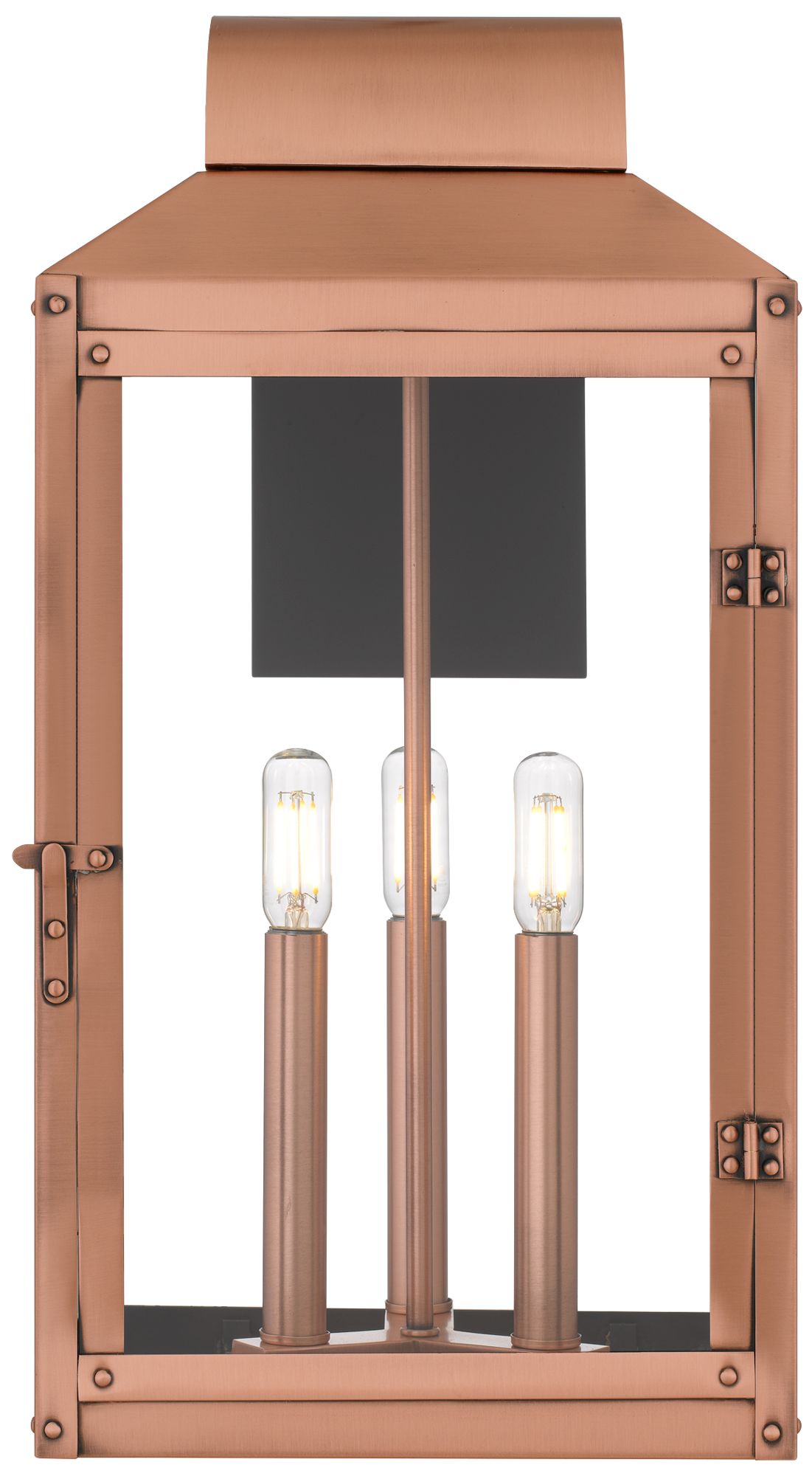 Image 4 Beryn 3-Light Aged Copper Outdoor Wall Lantern more views