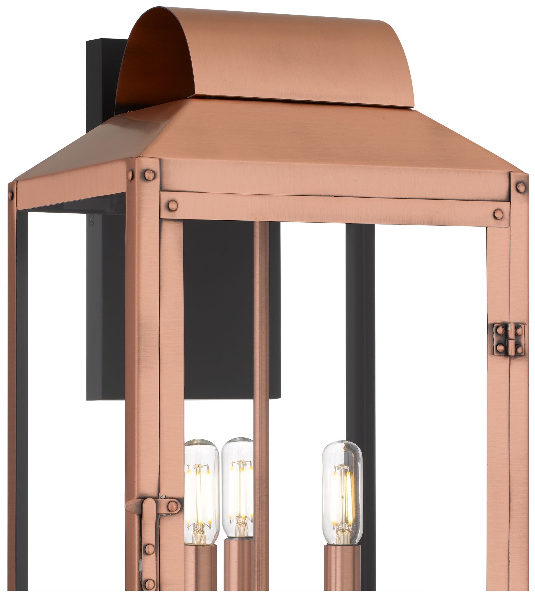 Image 6 Beryn 3-Light Aged Copper Outdoor Wall Lantern more views