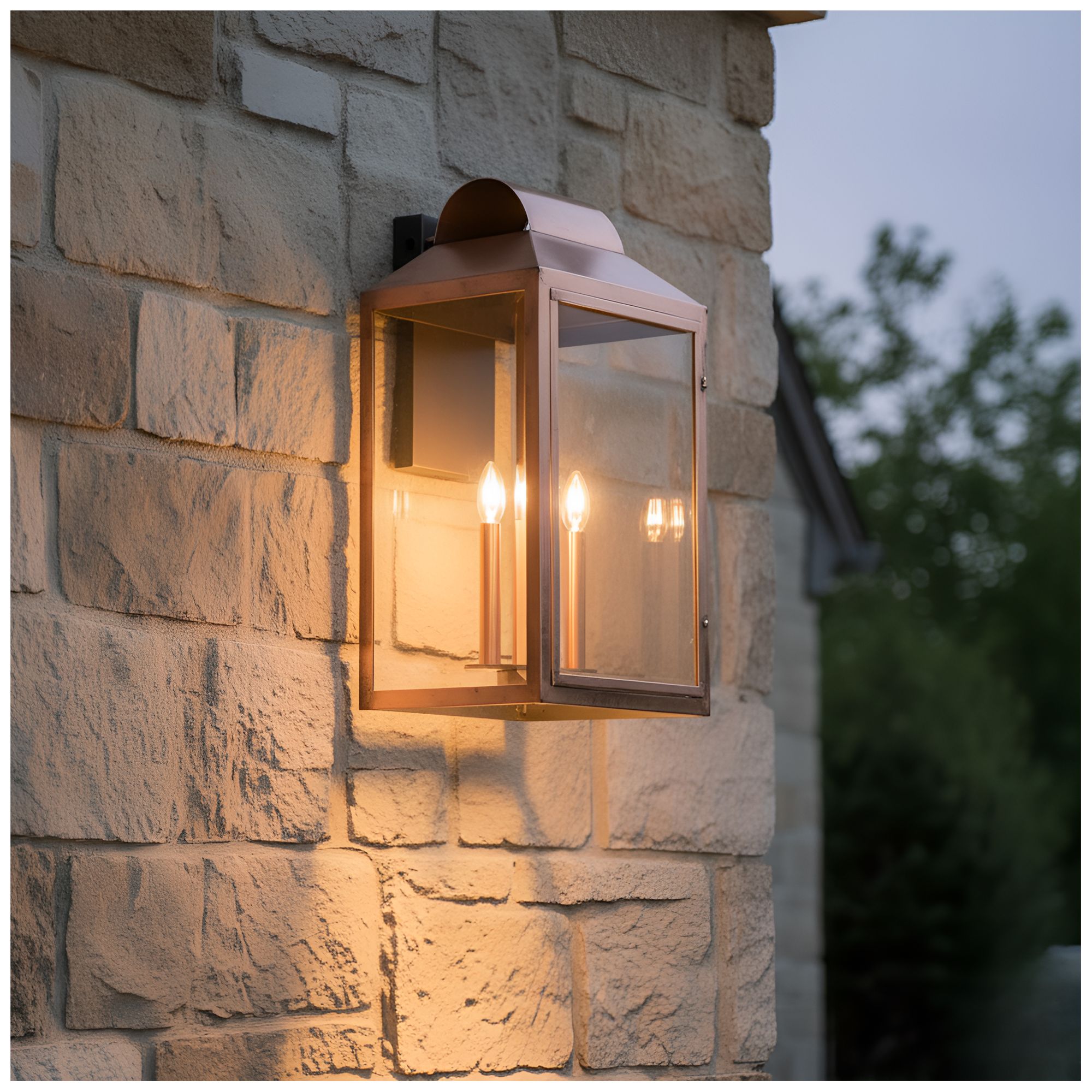 Image 3 Beryn 4-Light Aged Copper Outdoor Wall Lantern more views