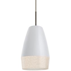Besa Abu 12 7 1/2" Wide Bronze and White Mini Pendant Light