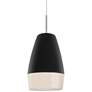 Besa Abu 12 7 1/2"W Satin Nickel w/ Black Mini Pendant Light