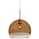 Besa Ally 11 3/4"W Satin Nickel Mini Pendant w/ Amber Glass