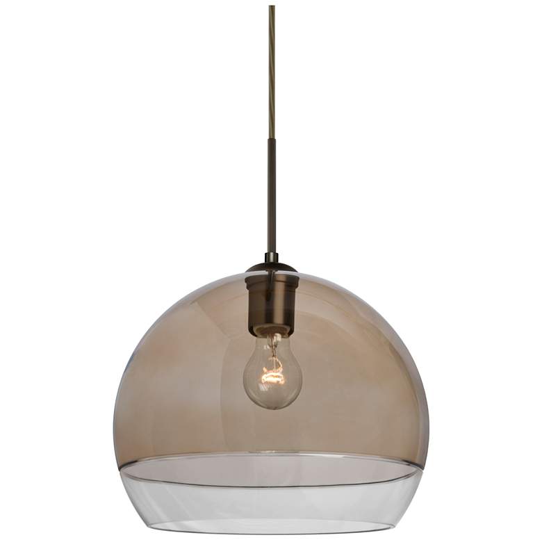 Image 1 Besa Ally 12" Wide Smoke/Clear/Bronze Pendant