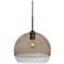 Besa Ally 12" Wide Smoke/Clear/Bronze Pendant