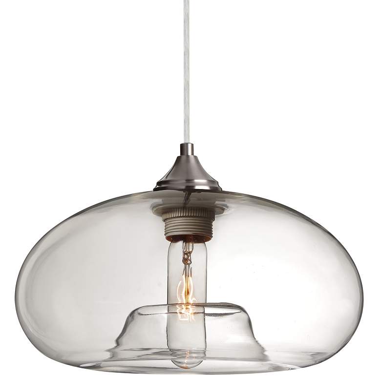 Image 1 Besa Bana 11" Wide Clear/Satin Nickel Pendant