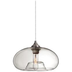 Besa Bana 11" Wide Clear/Satin Nickel Pendant