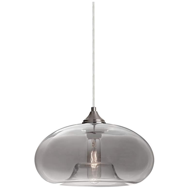 Image 1 Besa Bana 11" Wide Smoke/Satin Nickel Pendant