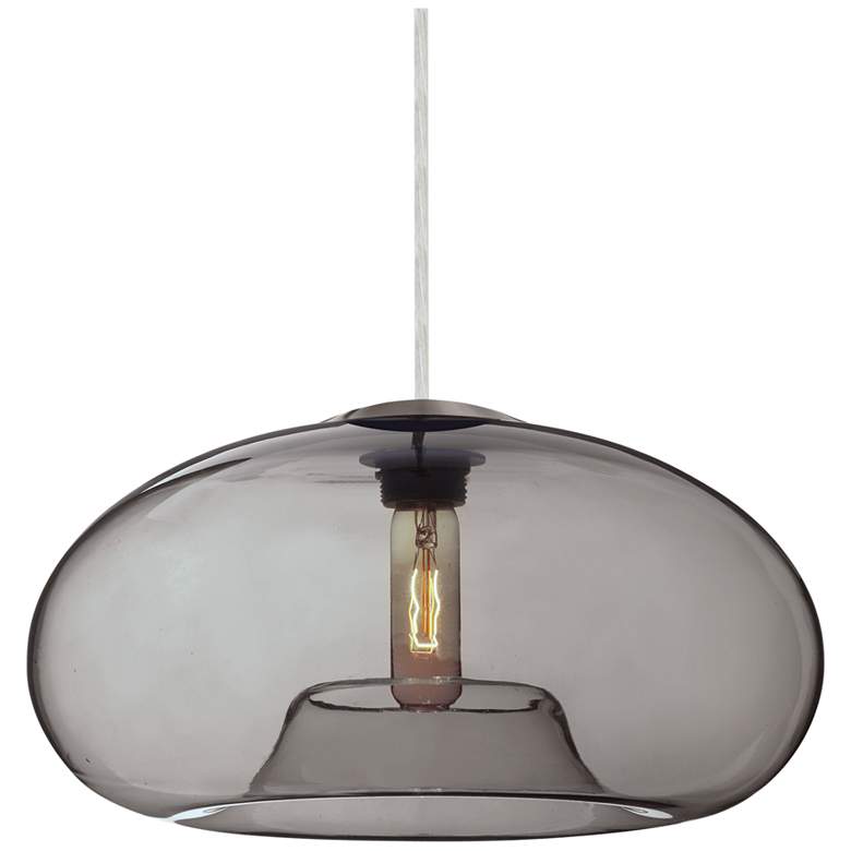 Image 1 Besa Bana 15" Wide Smoke/Nickel Cord Pendant