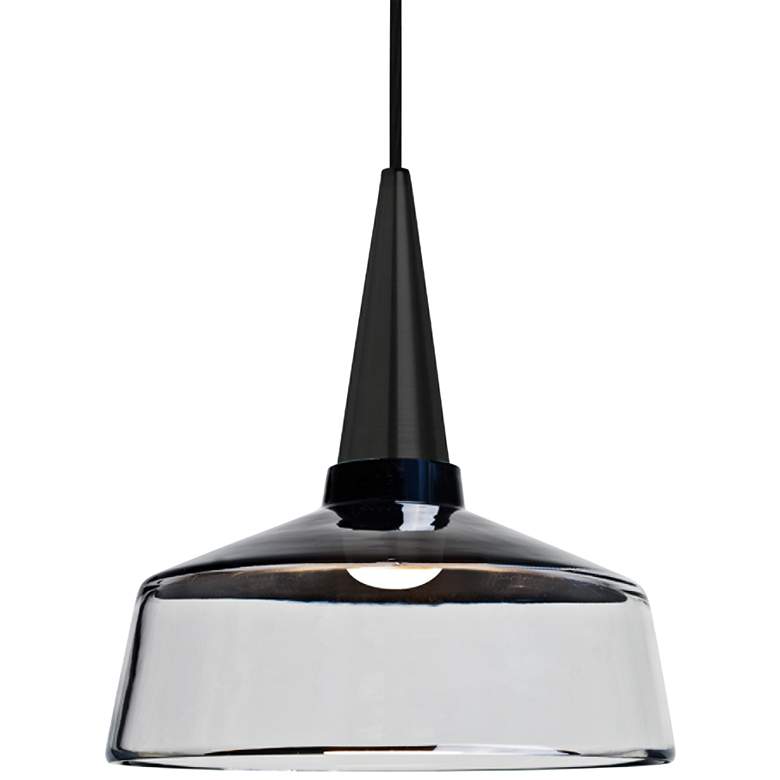 Image 1 Besa Baron 10 10"W Black and Clear Glass LED Mini Pendant