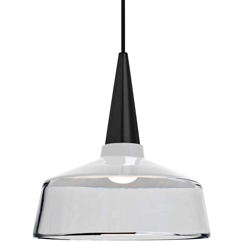 Image 1 Besa Baron 10 10"W Black and White Glass LED Mini Pendant